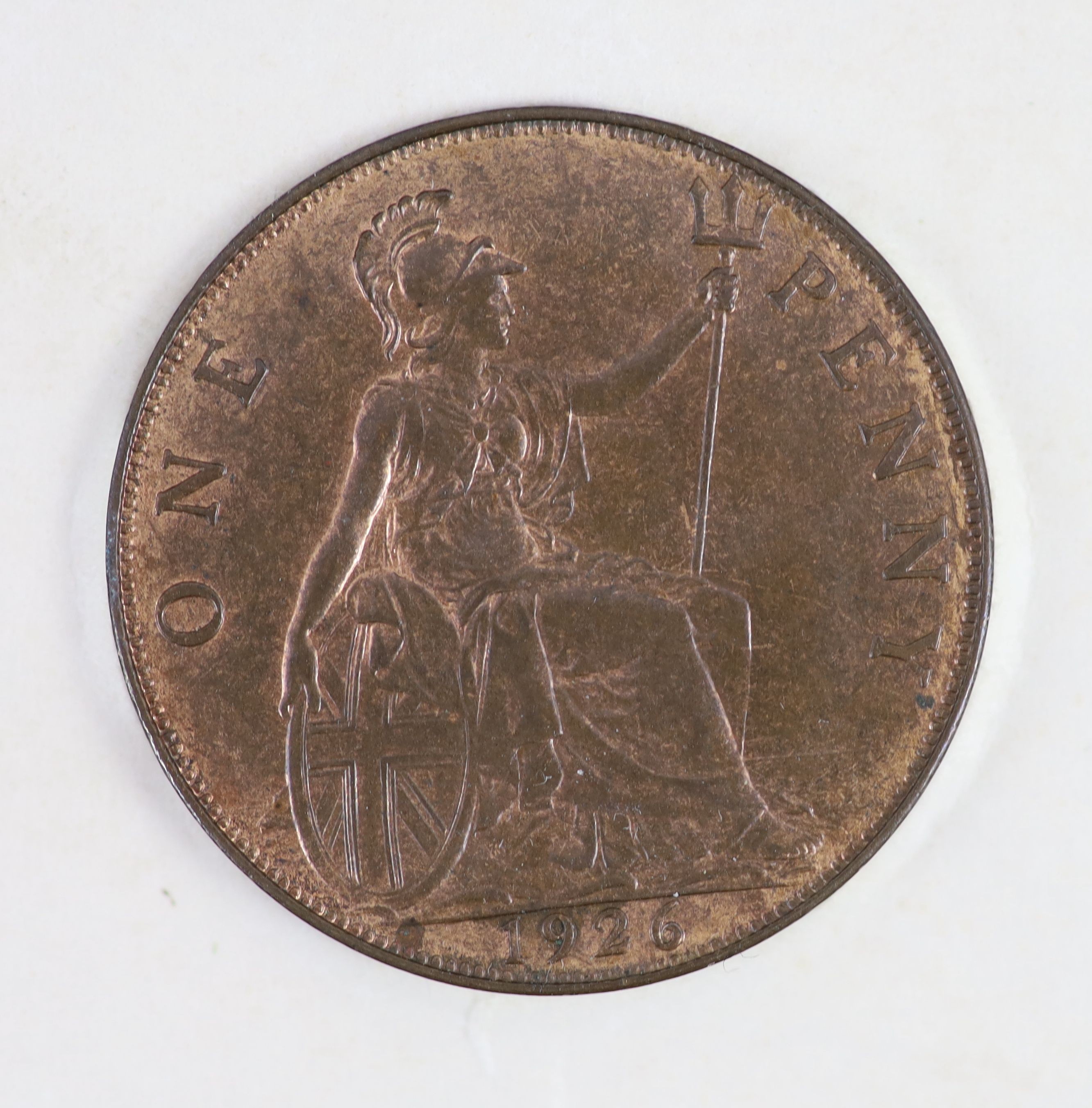 Queen Victoria to Queen Elizabeth II one penny coins, a long run from 1901-1967, the majority good EF to aUNC, including scarce 1904, 1922 and 1926 one pennies, aUNC